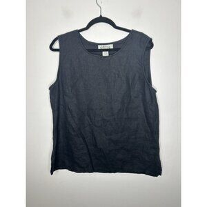 Orvis Linen Tank Top Women’s Black Sleeveless 100% Linen Size Large 12/14